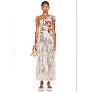 PatBo Hibiscus One-Shoulder Layered Maxi Dress